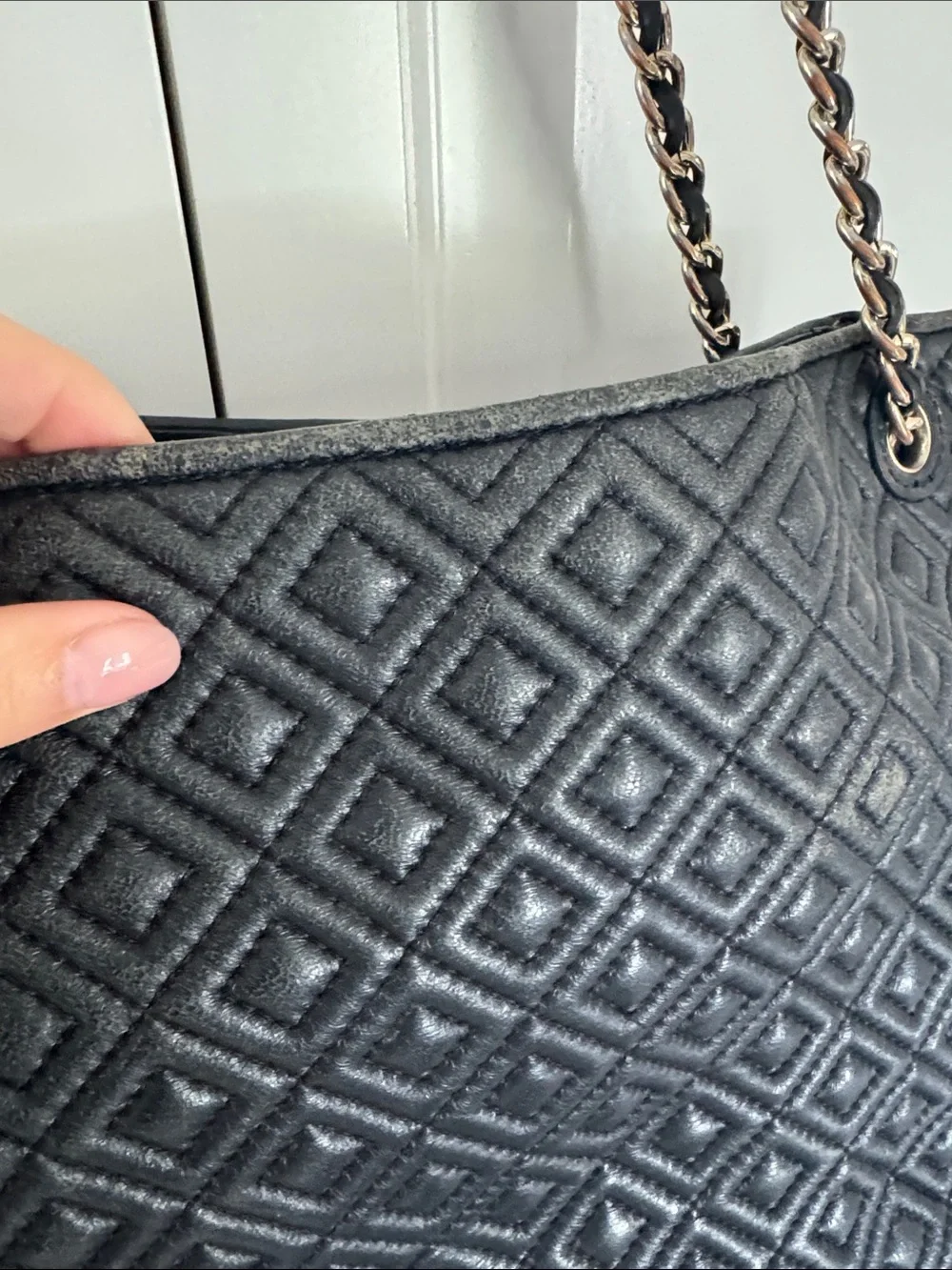 Tory Burch Black Quilted Chain-Handle Shoulder Bag